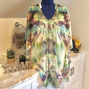 Jennifer Lopez caftan tunic top - EUC